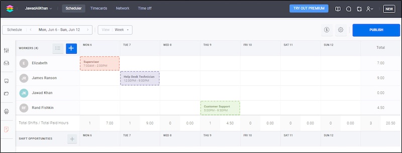 Scheduling platform on OpenSimSim
