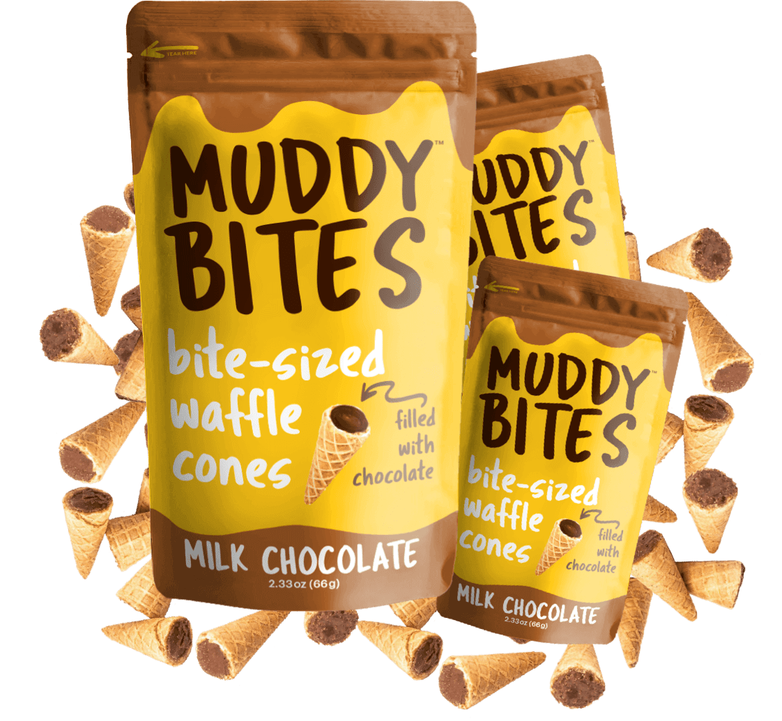 Bite-Sized Waffle Cones Filled with Chocolate | Muddy Bites