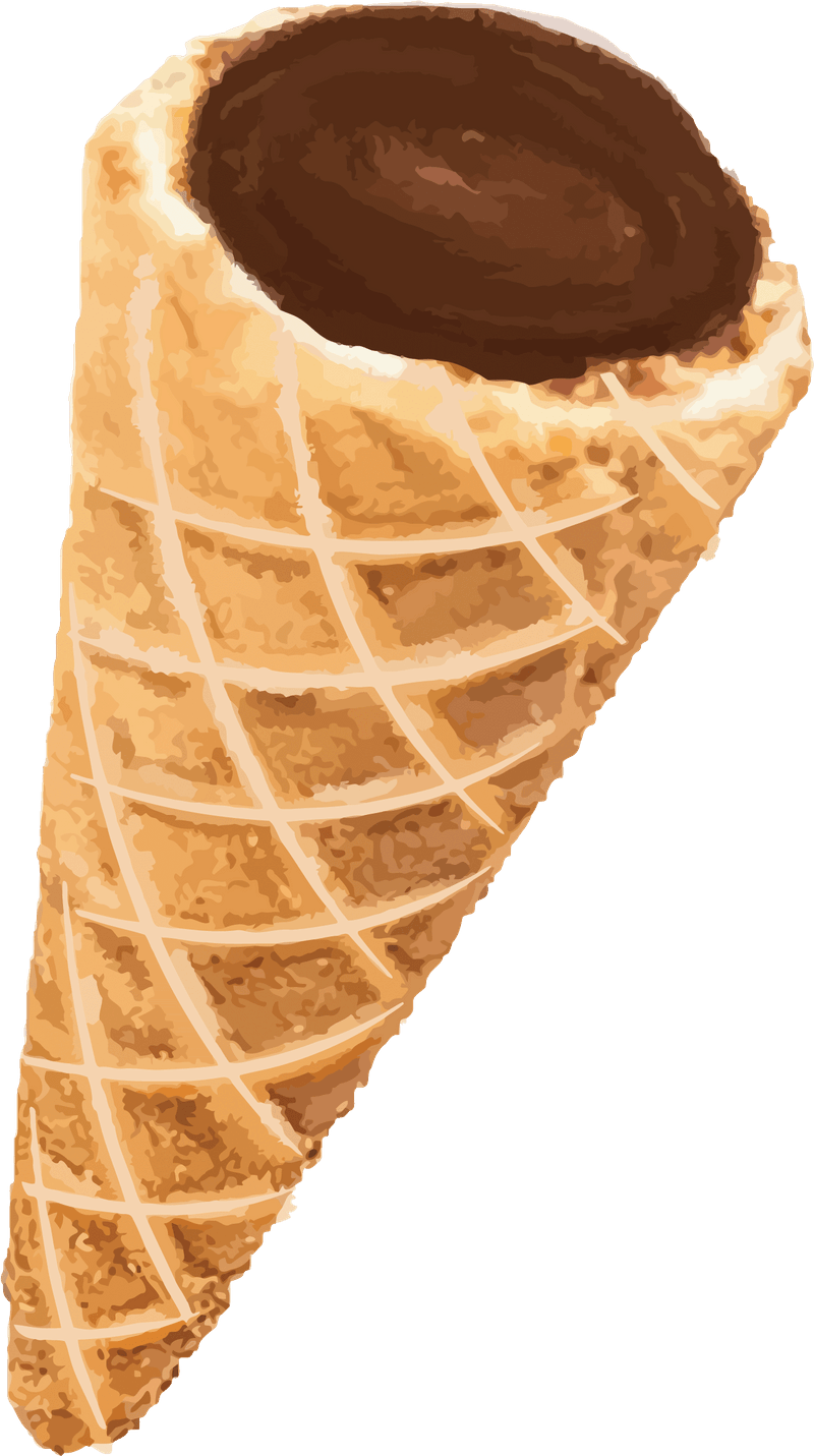 waffle cones filled with chocolate