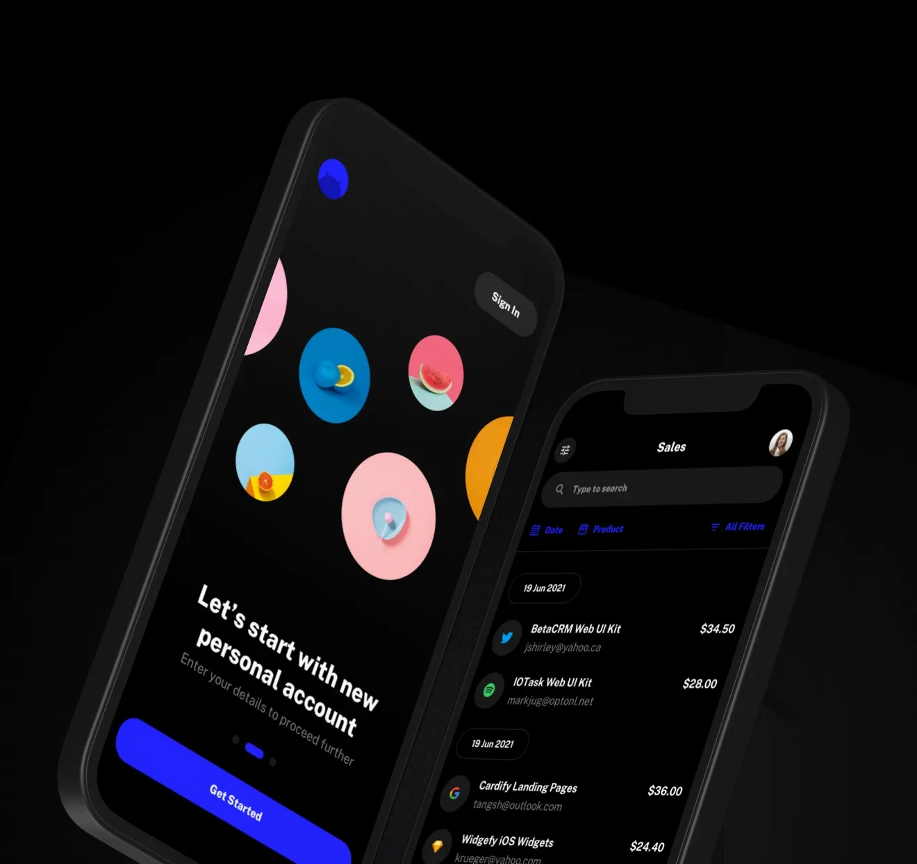 Dark UI Theme for Mobile Apps