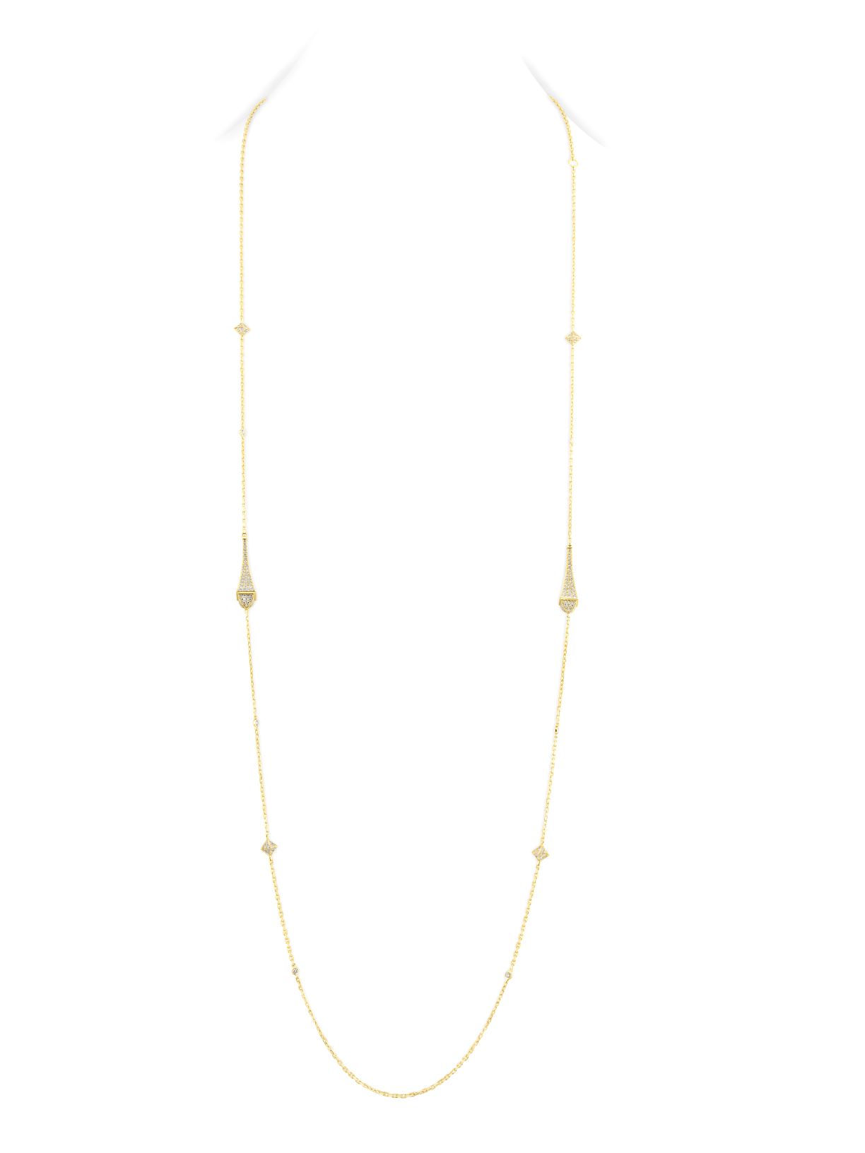 Cleo Long Chain Full Diamond Necklace