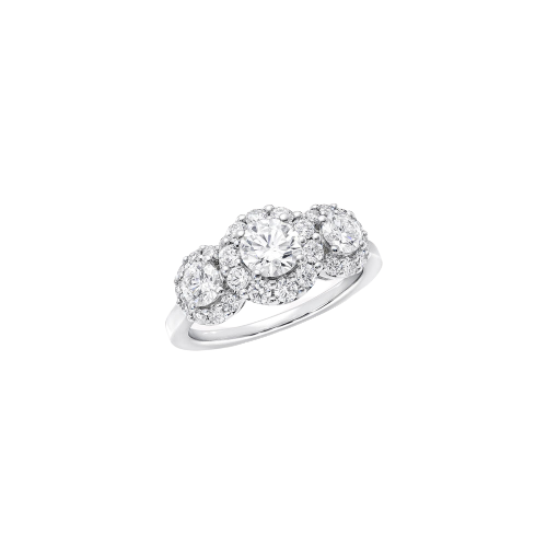 Icon Three Stone Round Diamond Engagement Ring