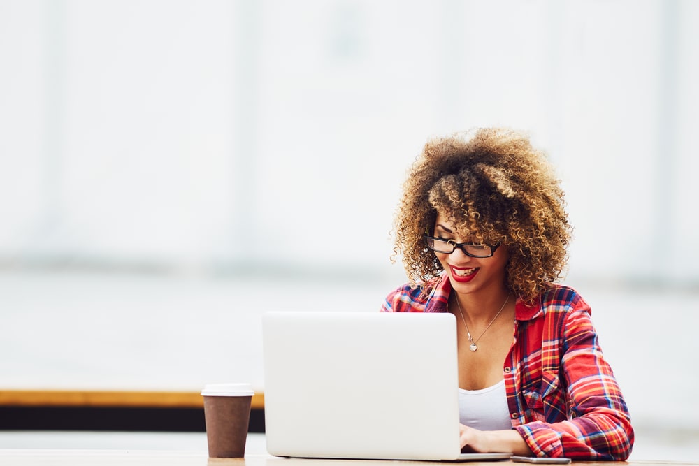 Black Woman Working Productively