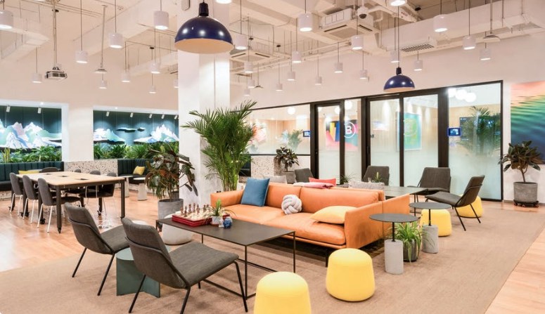 Interior of WeWork office in Denver, CO