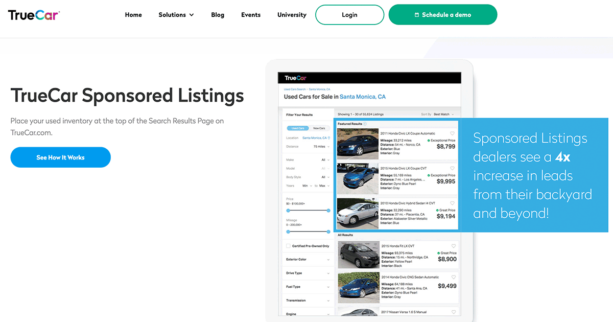 TrueCar Sponsored Listings