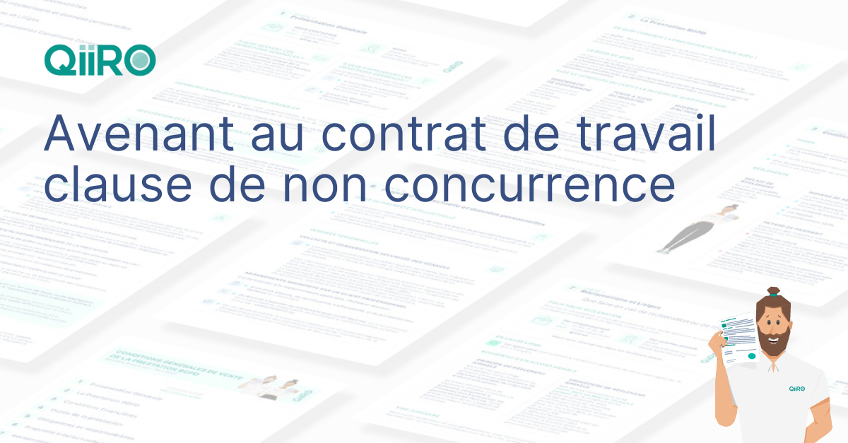 Avenant au contrat de travail clause de non concurrence : modèle