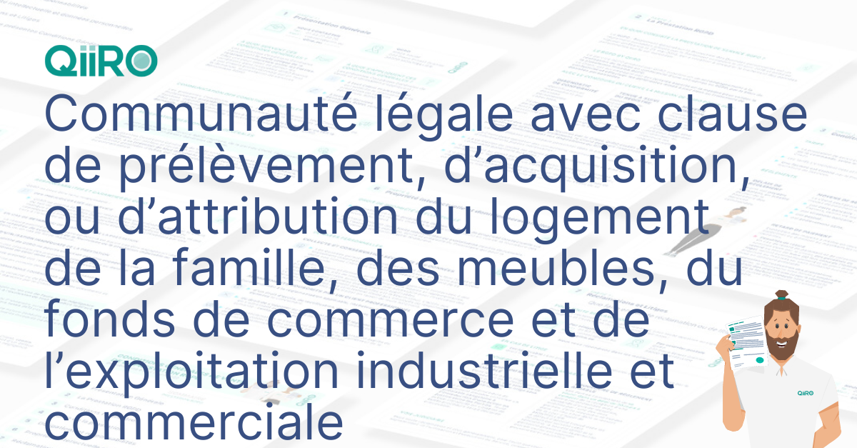 Communauté légale avec clause de prélèvement, d’acquisition - modèle