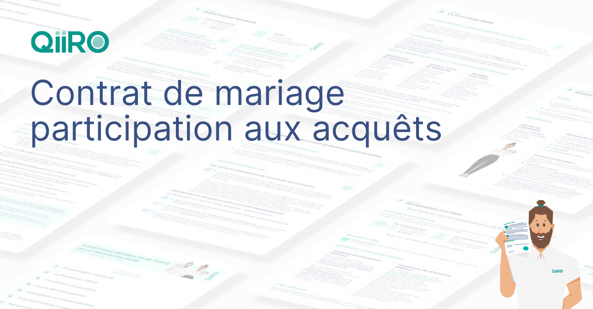 Contrat de mariage participation aux acquêts : modèle gratuit