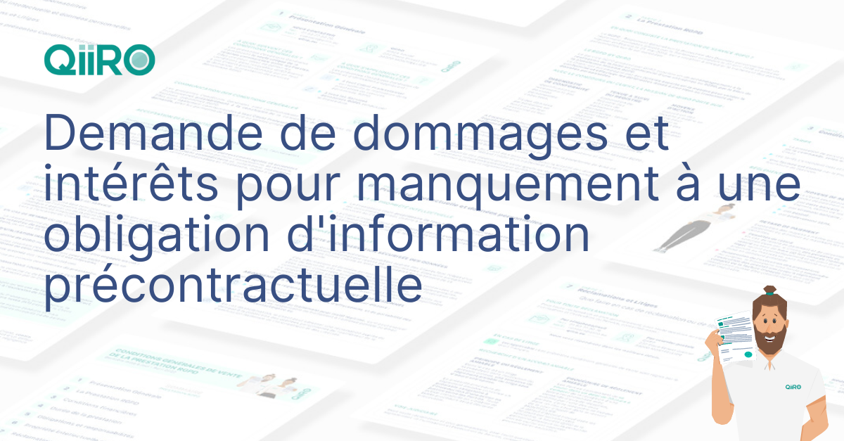 Demande de dommages et intérêts pour manquement à une obligation d