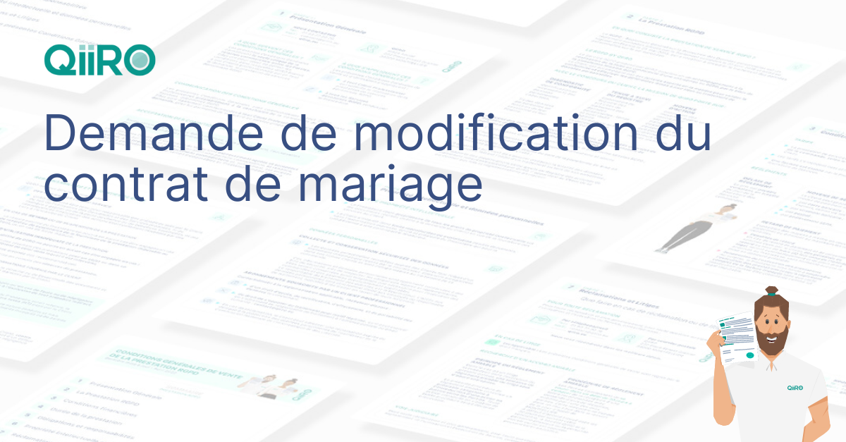 Demande de modification du contrat de mariage : modèle gratuit