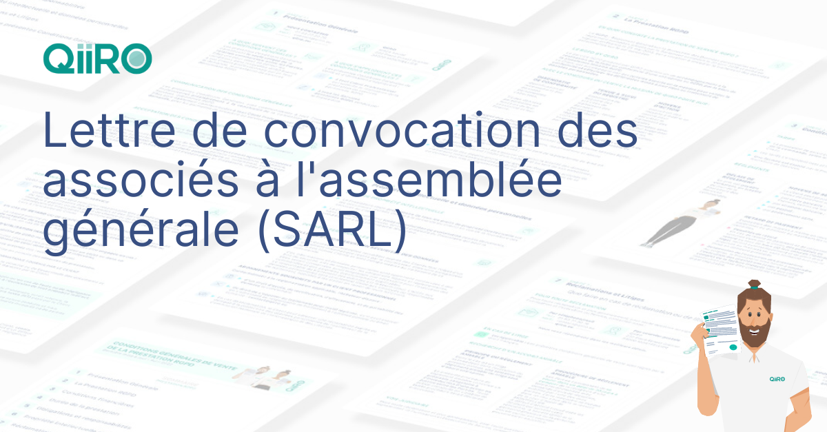 Lettre de convocation des associés à l'assemblée générale (SARL)