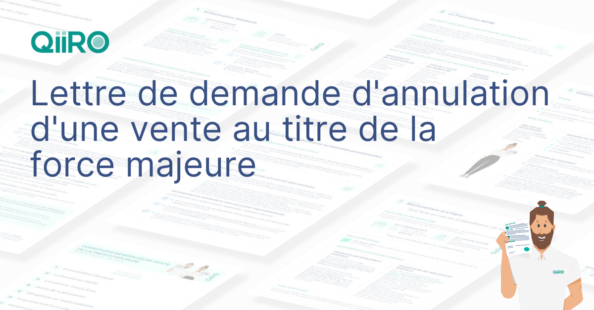 Modèle Lettre Demande D'annulation De Majoration Lettre de demande d'annulation d'une vente au titre de la force majeure