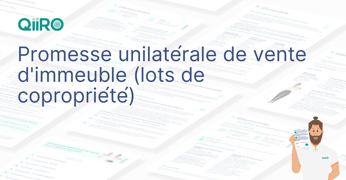Promesse unilatérale de vente d'immeuble (lots de copropriété) - modèle