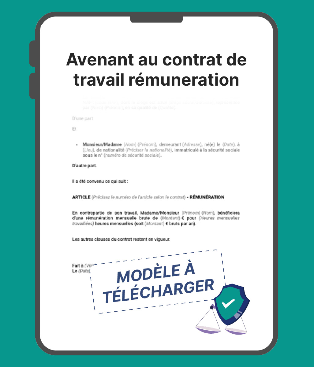 Avenant au contrat de travail rémuneration