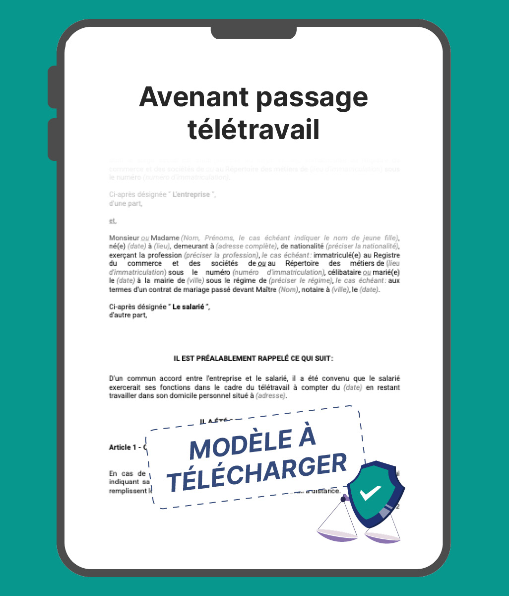 Avenant passage télétravail