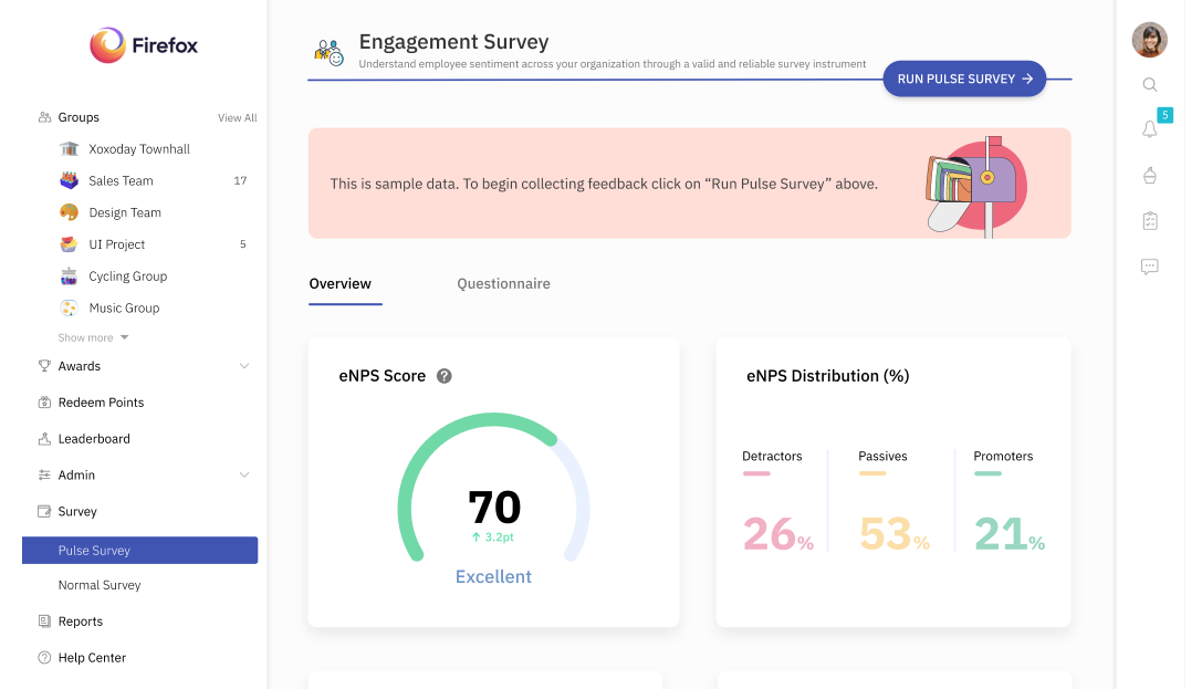 Fig 1: The engagement survey dashboard