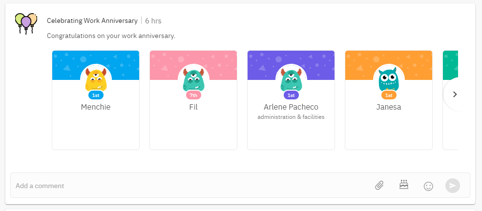 Celebration posts now have comment options