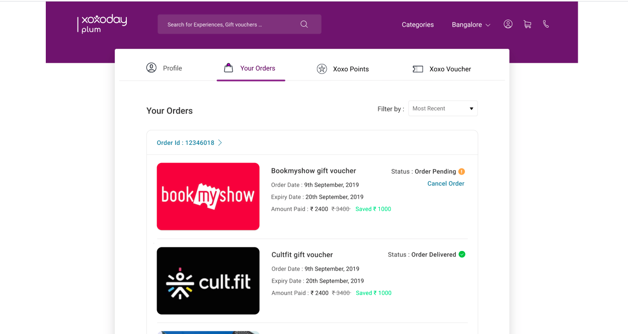 Viewing Multiple items in a single order