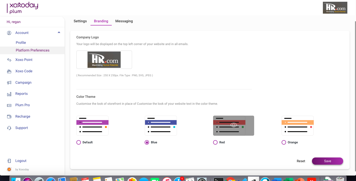 White labelling feature in Plum