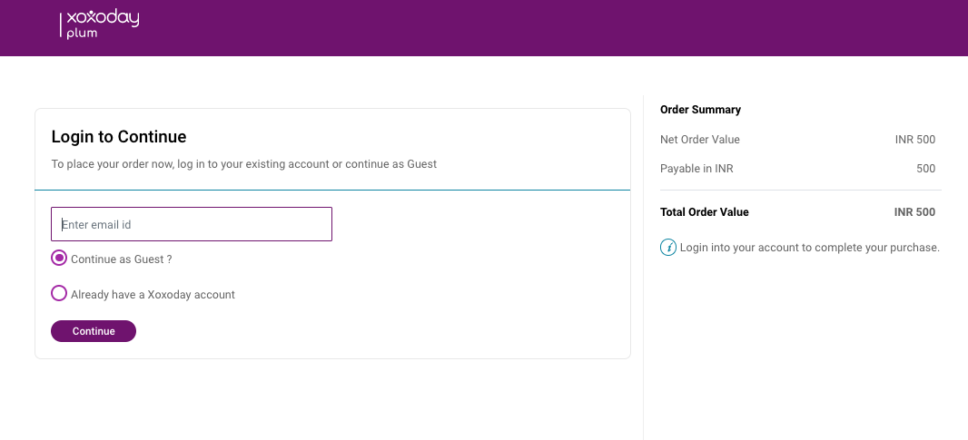 Fig. 4: Guest checkout interface