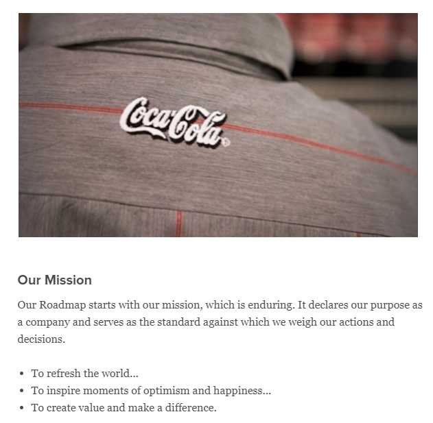 Coca Cola brand statemen