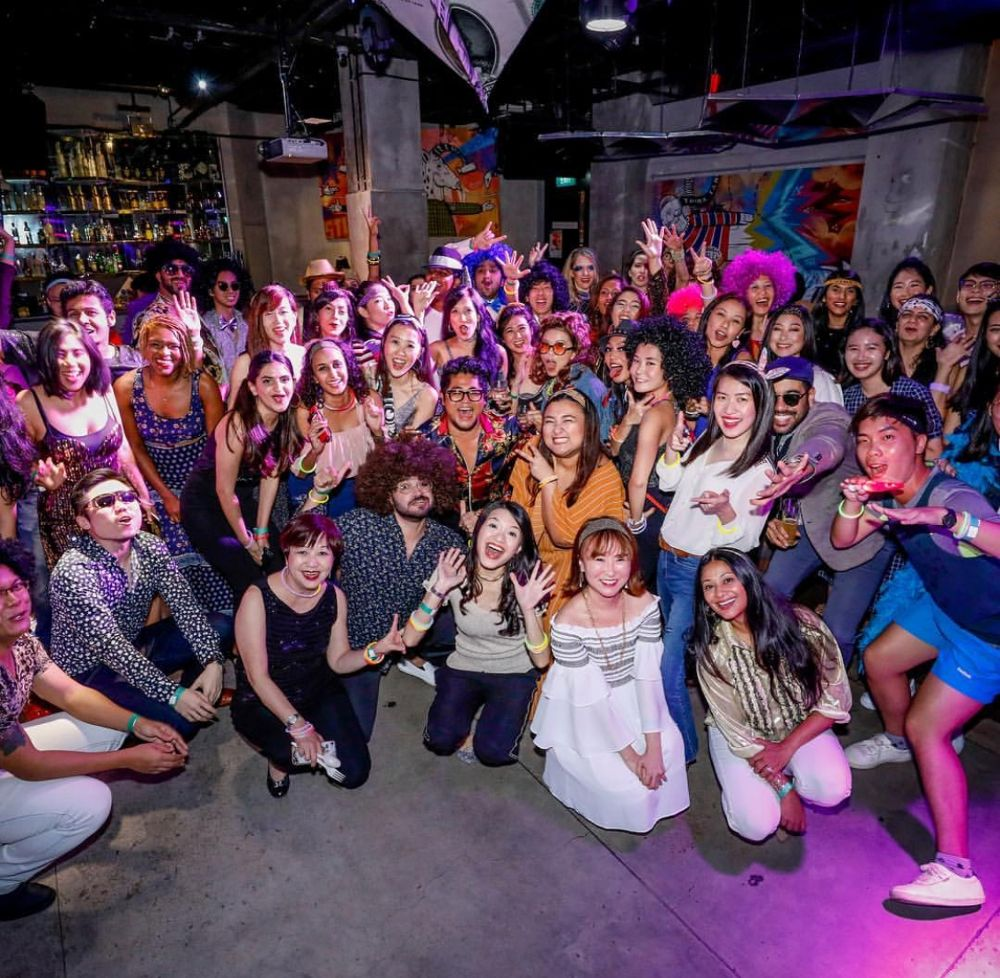 Employees at Weber Shandwick during their yearly holiday party
