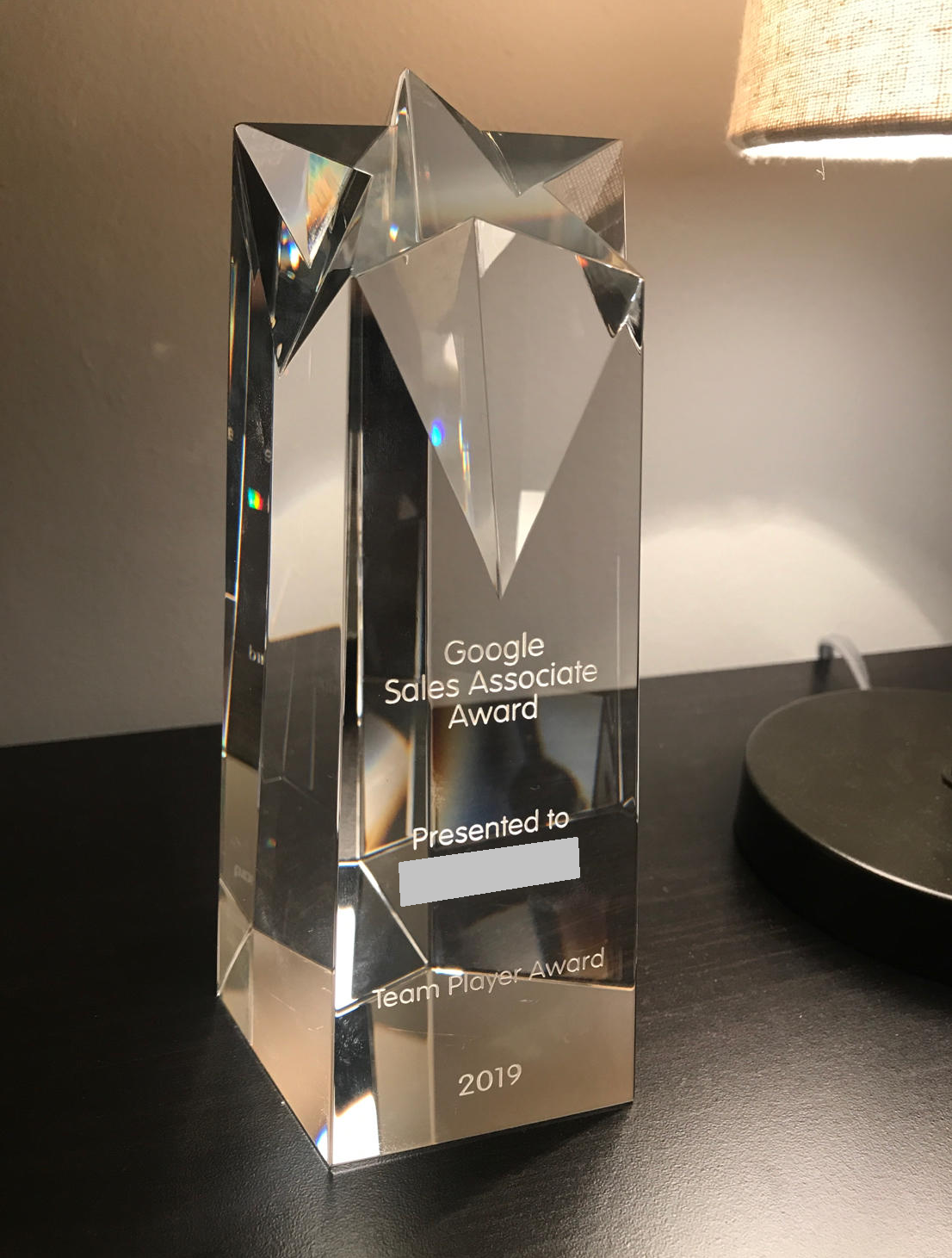 A google sales associate award memorabilia