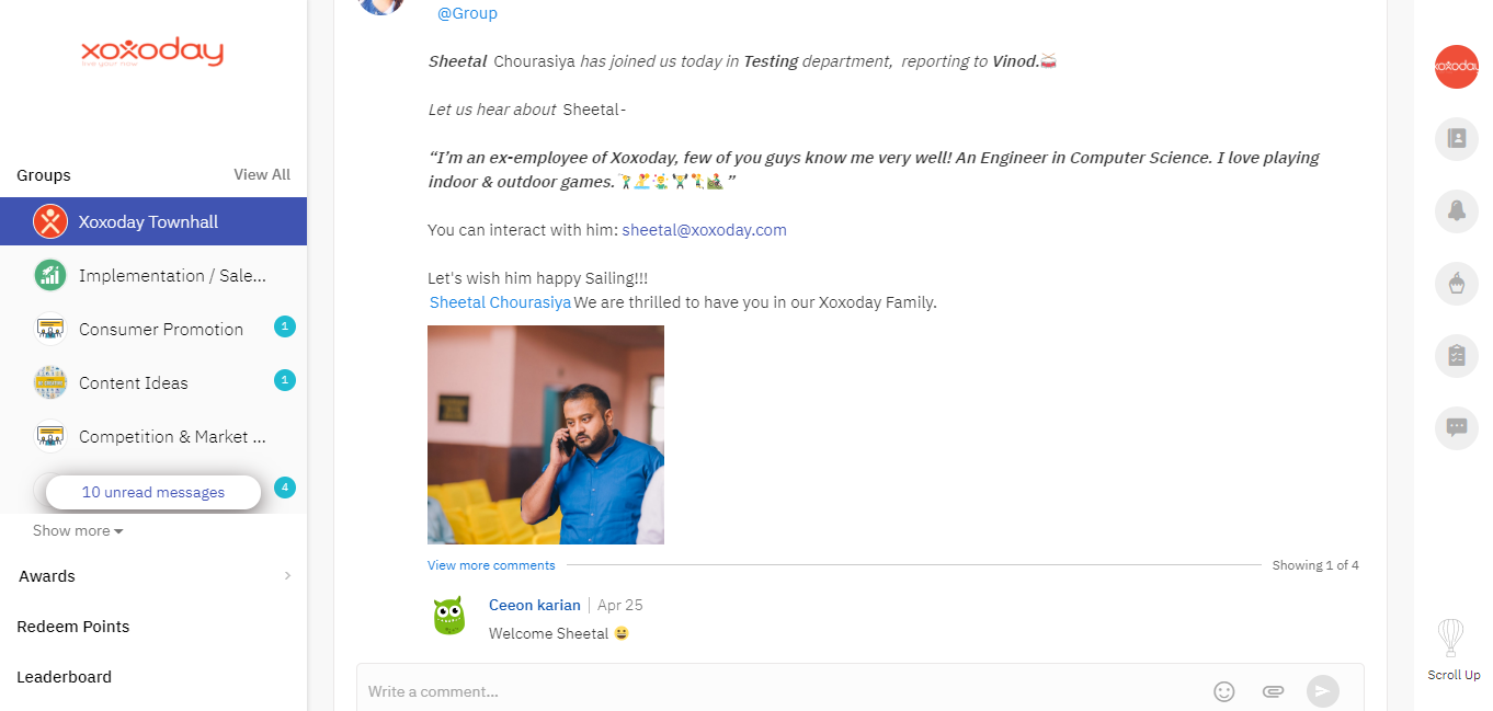 An example of how ‘Collaboration’ is used for engagement