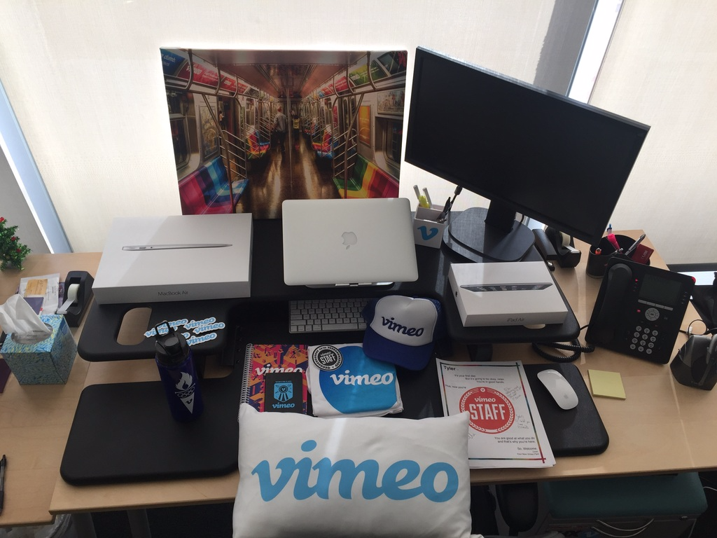 Company swag at Vimeo