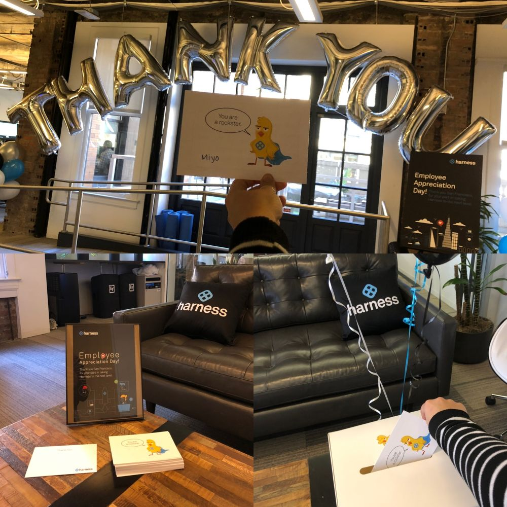 Employee appreciation day decorations at harness san francisco office