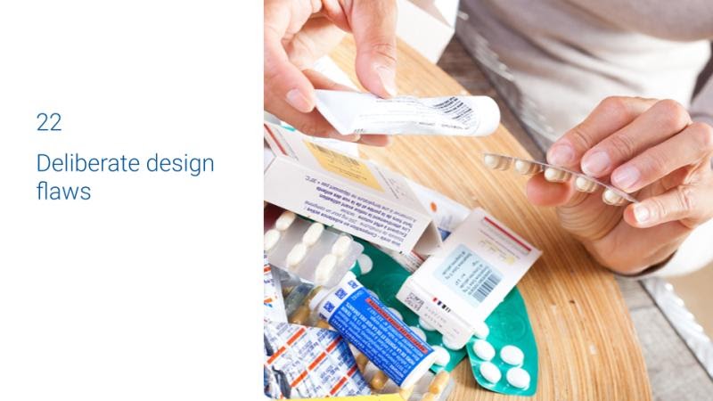 Deliberate design flaws