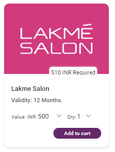 Lakme Salon Gift voucher at Xoxoday Plum
