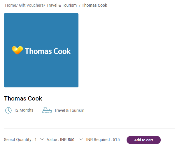 A Thomas cook travel voucher
