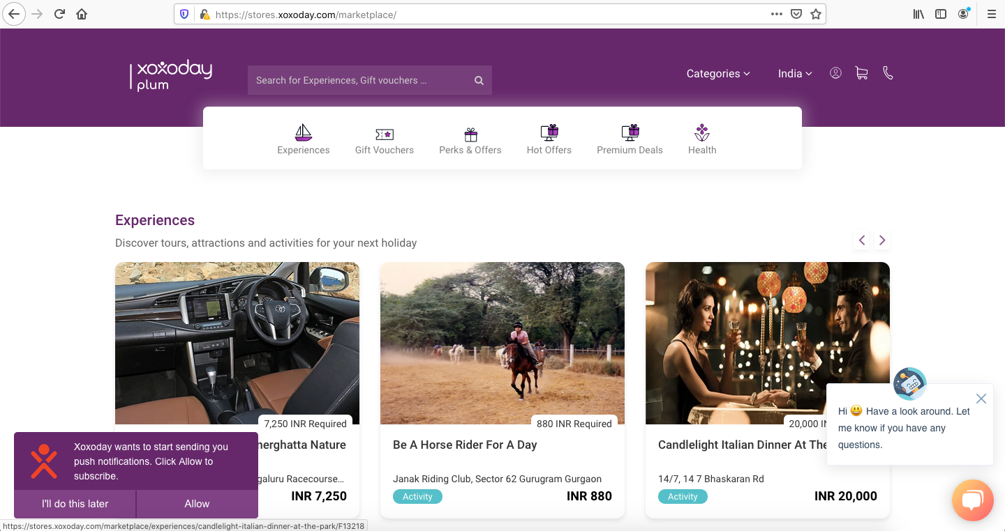 Xoxoday Plum screenshot - push notifications in Xoxoday Stores