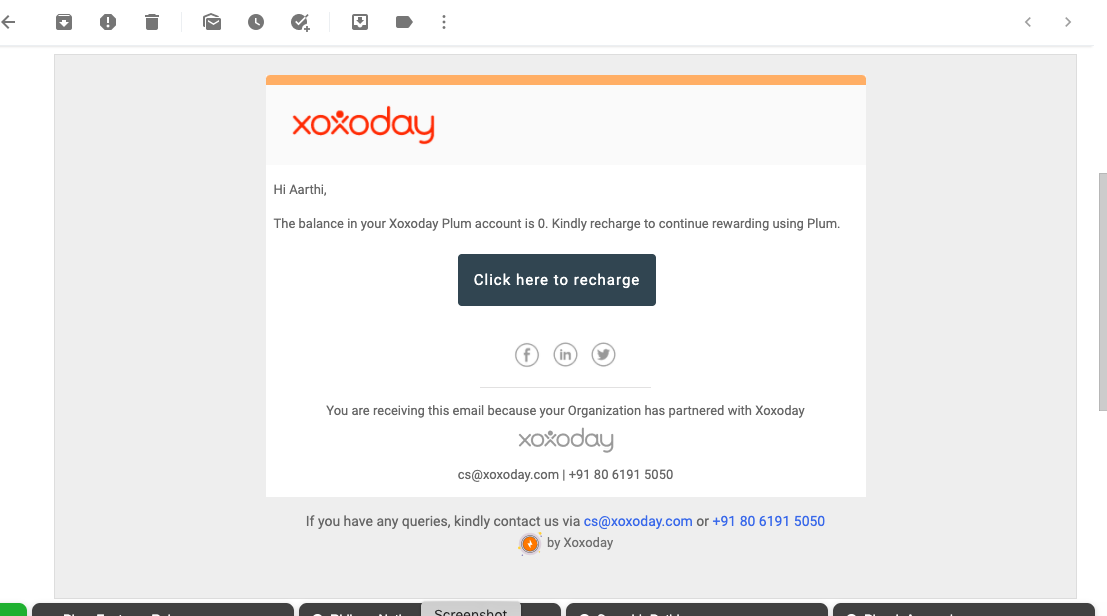 Recharge your Xoxoday Plum account