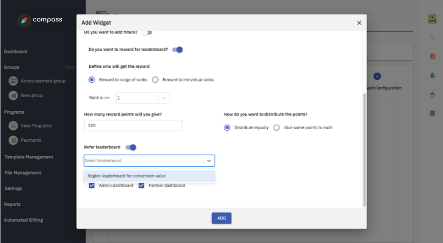 With the "Refer Leaderboard" option, a secondary metric can be used to track the users' performances
