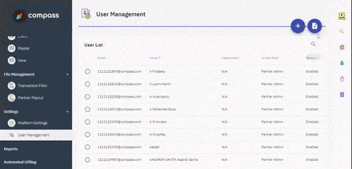 Upload huge data of users in one go with the bulk upload option