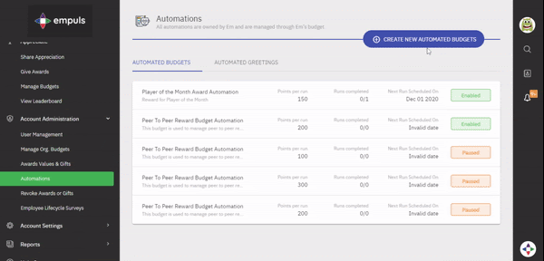 Leave the hassles of rewarding and budgets to gift & budget automation