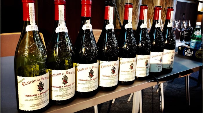 Cotes du Rhone wine: Chateau de Beaucastel Chateauneuf-du-Pape Grand Cuvée Hommage a Jacques Perrin