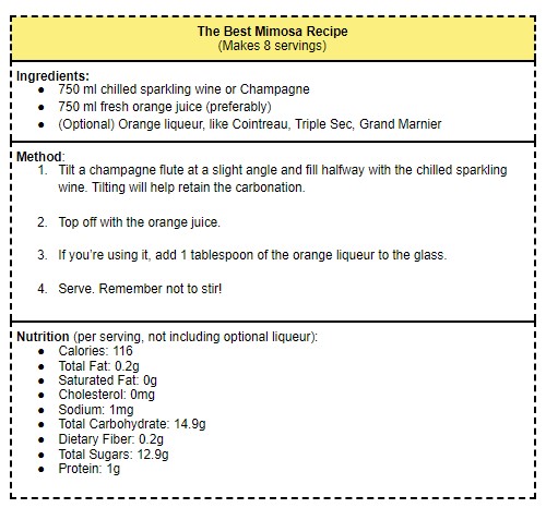 Mimosa Recipe