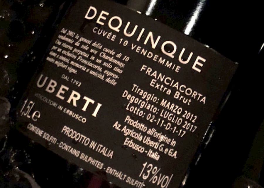 2017 Uberti Dequinque Cuvee 10 Vendemmie Extra Brut, Franciacorta DOCG
