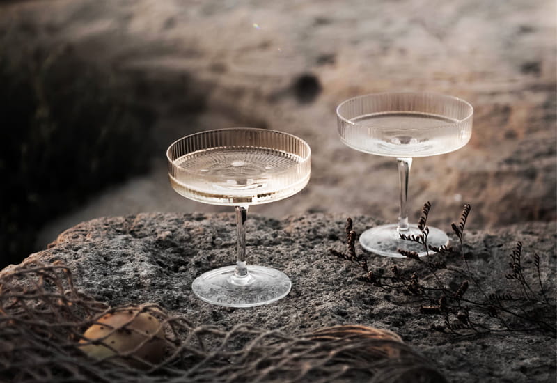 Ferm Living Ripple Champagne Saucers