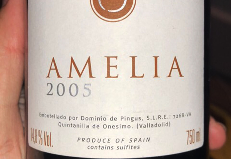 2005 Dominio de Pingus 'Amelia' Ribera del Duero, Spain