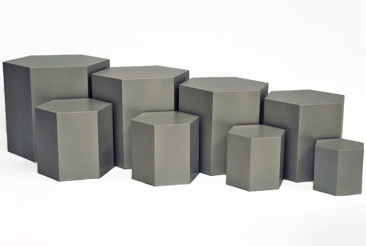 Medium Nesting Set of 6 Square Display Plinths All Storing Inside Just 1 Plinth