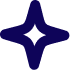 Stylized vector illustration of a four point star with a thick blue stroke and transparent background