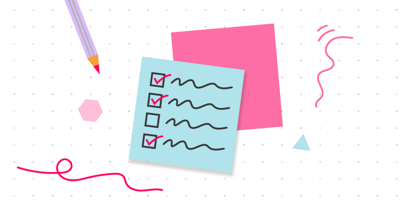 A colorful illustrated checklist depicting visuals of remote collaboration