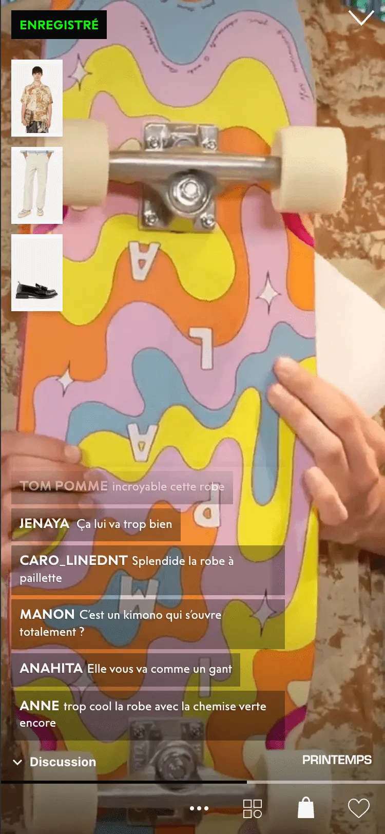 Printemps Live video Shopping app screenshot - Bambuser