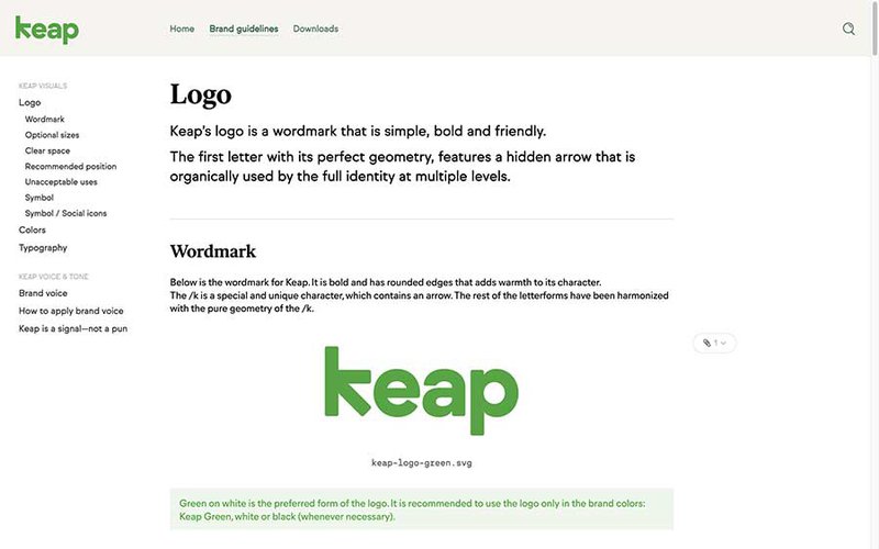 Keap brand guideline.