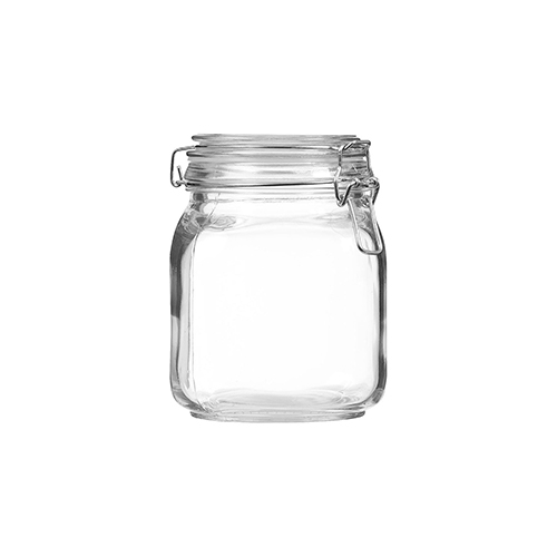  The Reject Shop Clip Top Square Jar 1L