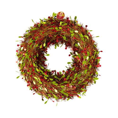The Reject Shop - Tinsel Wreath with Holly